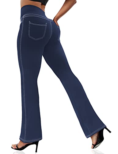 Women's Bootcut Leggings - Bootleg Yoga Pants Flare with 4 Pockets 1