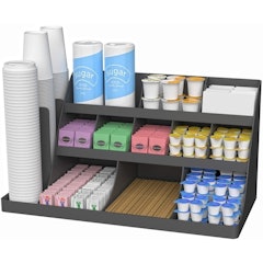 14 Compartment 3-Tier Breakroom Coffee Condiment Organizer