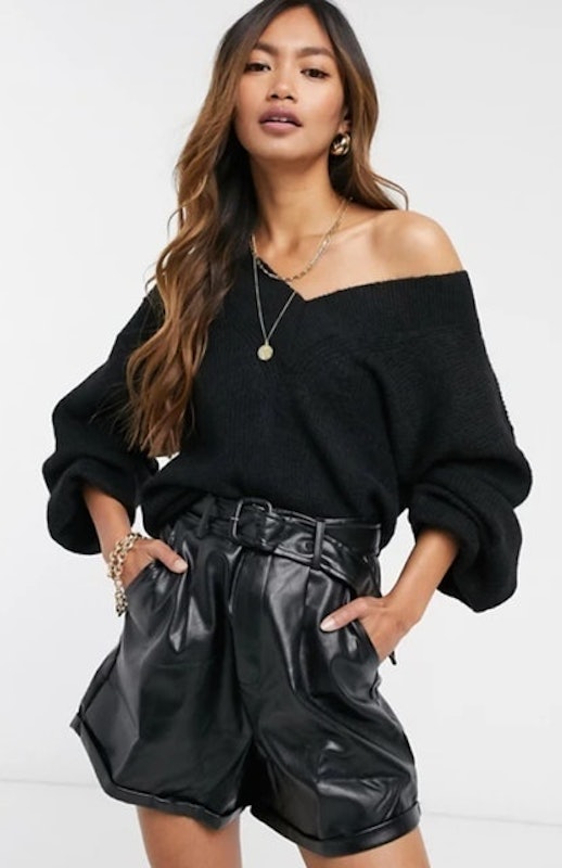 V Neck Fluffy Sweater 1