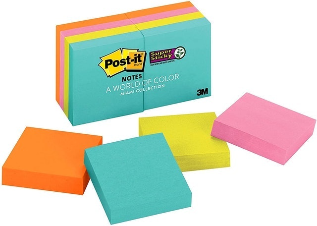 Bright Neon Post-it Super Sticky Notes 1
