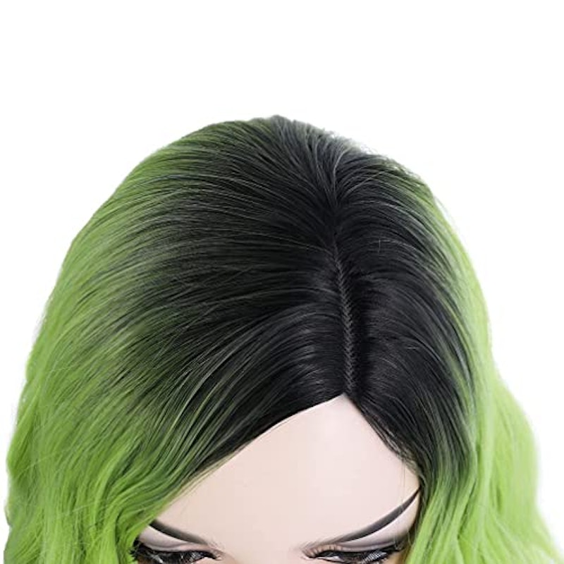 14 Inches Ombre Green Wig 3