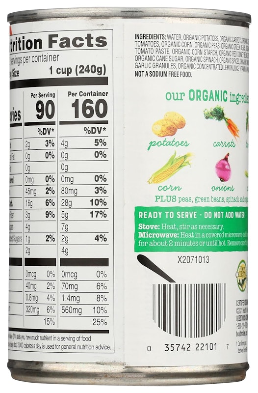 Organic Vegetable Soup (No Salt Added) 3