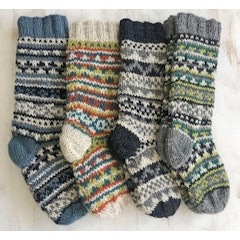 Fair Trade Wool Jersey Cotton Lined Slipper Socks