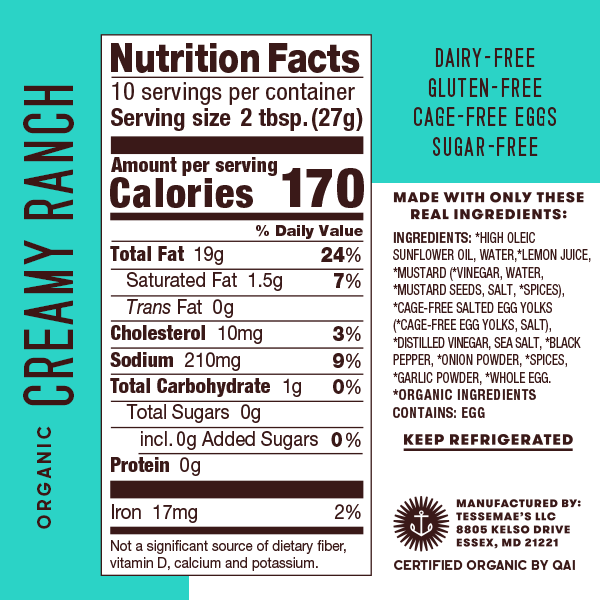 Tessemae’s Organic Creamy Ranch 2