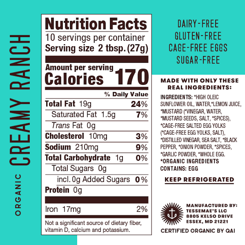 Tessemae’s Organic Creamy Ranch 2