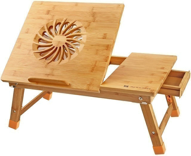 Adjustable Bamboo LapDesk with USB Fan  1