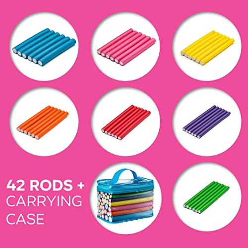 Hair Rollers 42-pack 7" Flexible Curling Rods 2