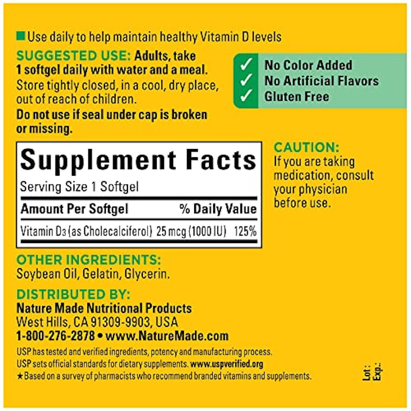 Vitamin D3 1000 IU (25 mcg) Softgels 2