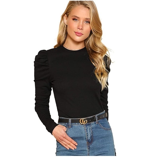 Puff Sleeve Crew Neck 1