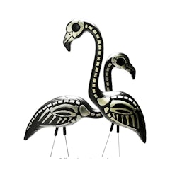 Skeleton Flamingos Lawn Decor