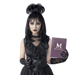 Black Cosplay Wig With Bun
