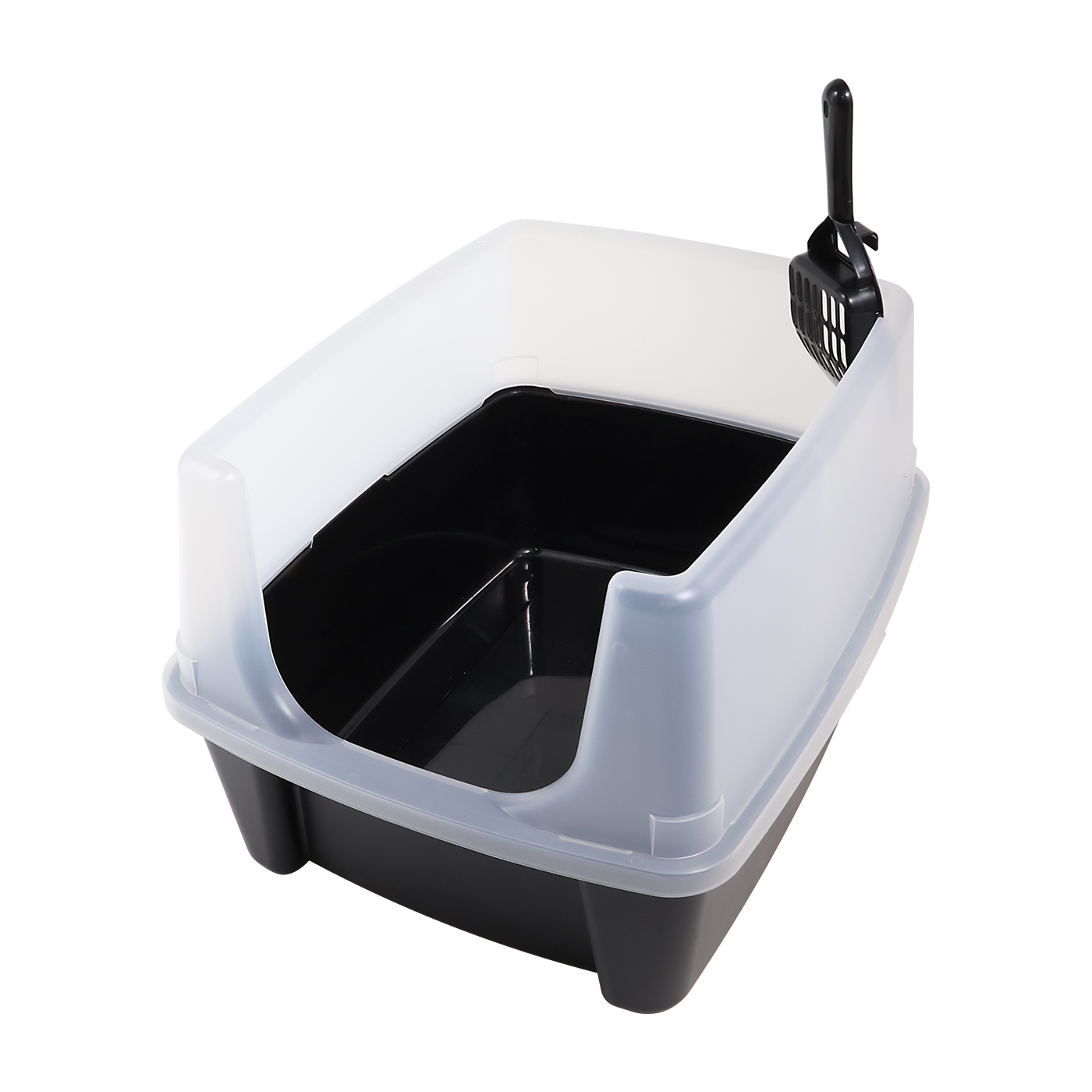 Open Top Litter Box with Shield and Scoop 5