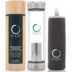 Glass Tea Infuser Bottle with Double Lid