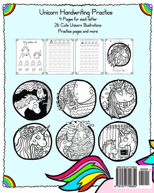 Unicorn Handwriting Practice: Letter Tracing Workbook 2
