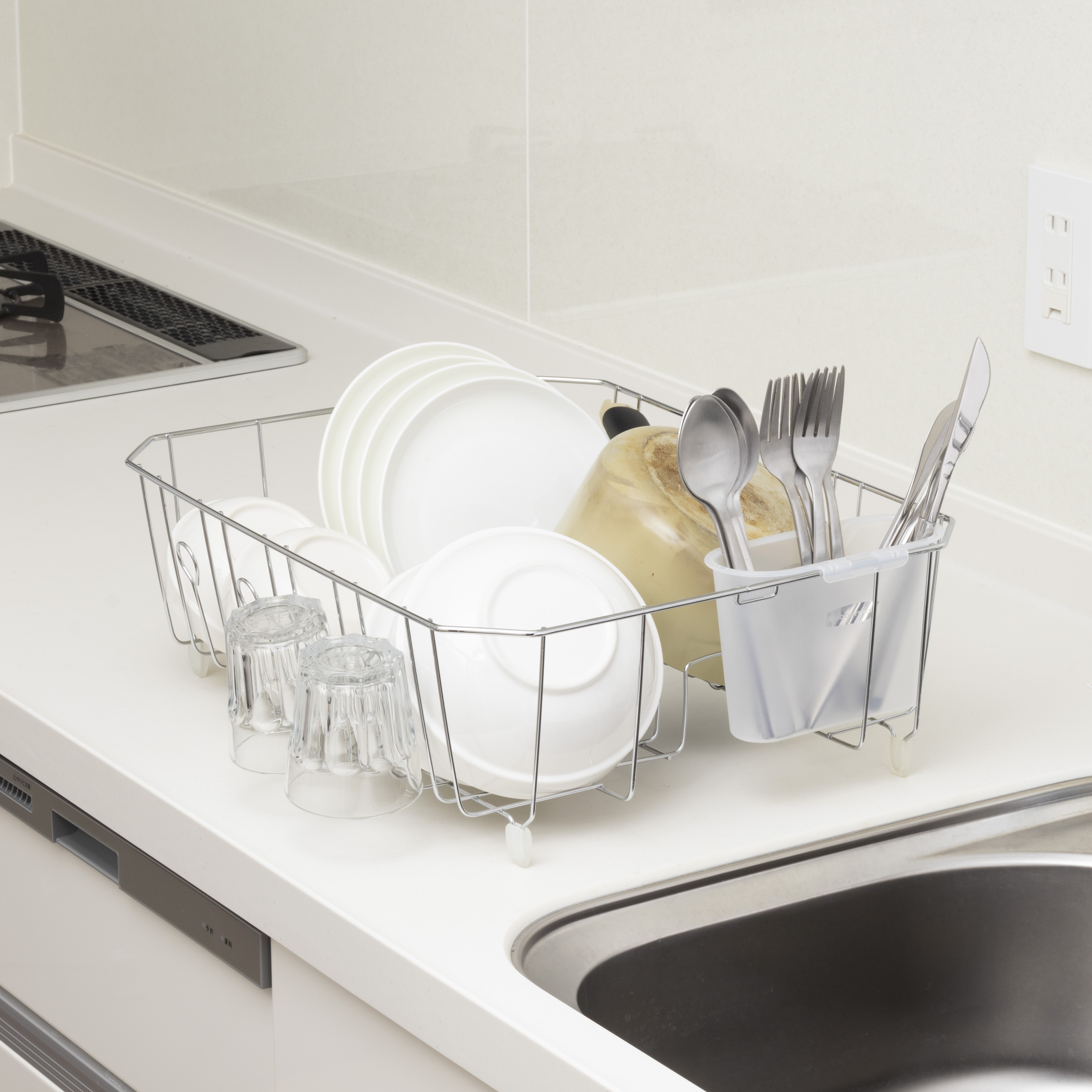 Dish Rack with Utensil Holder for Kitchen Countertop 4