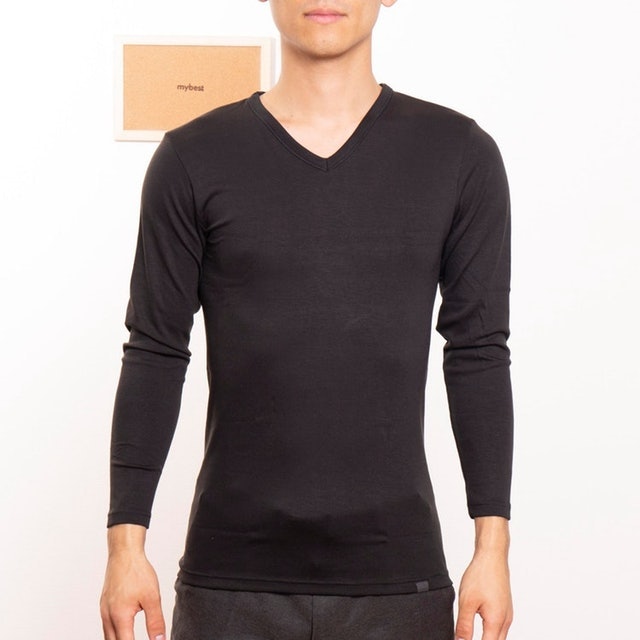 Body Wild Long-Sleeved Shirt V-Neck 1