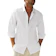 JEKAOYI Button Down Linen Shirt 1