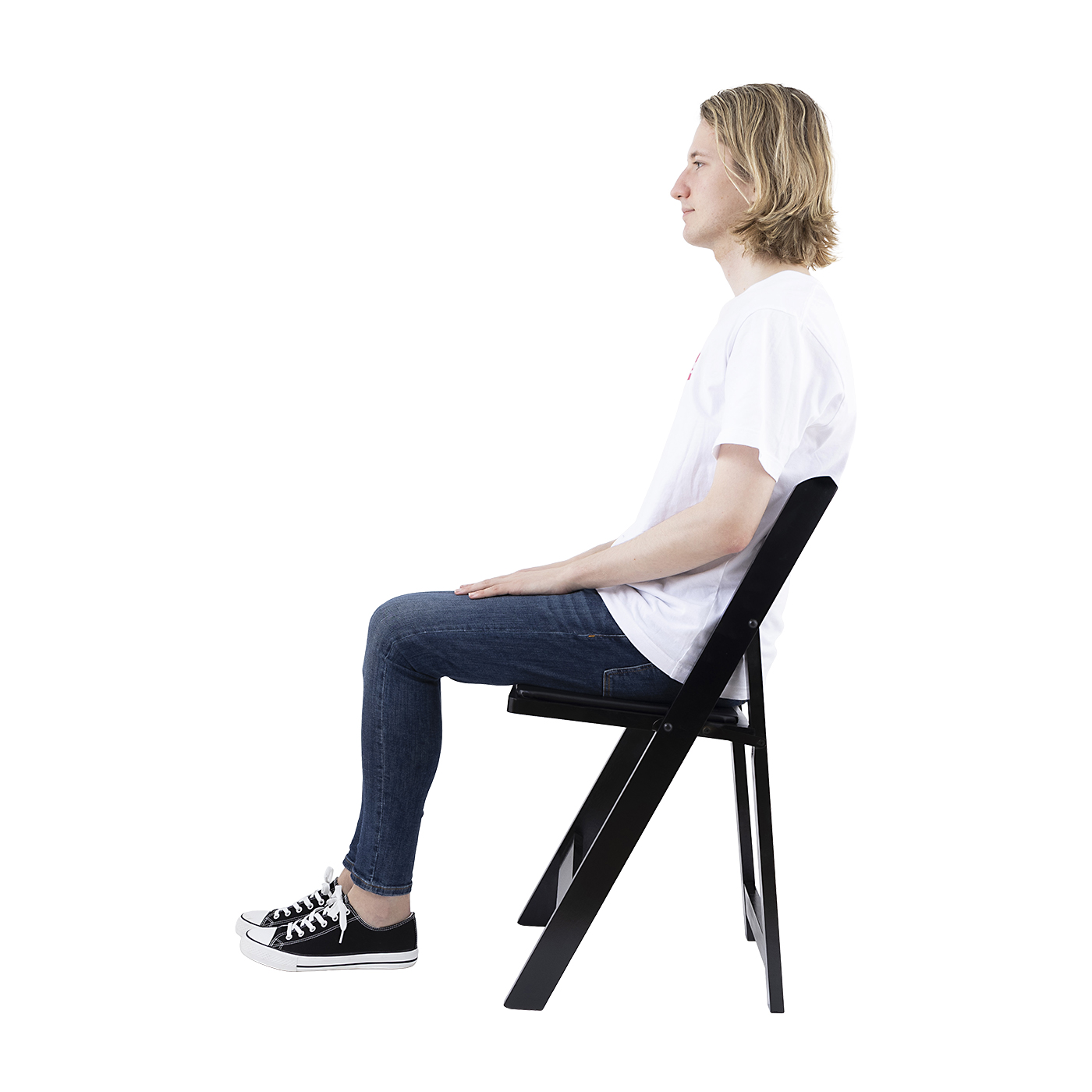 Hercules Series Black Wood Folding Chair with Vinyl Padded Seat 8