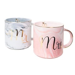 Mr and Mrs Marble Coffee Cups Set