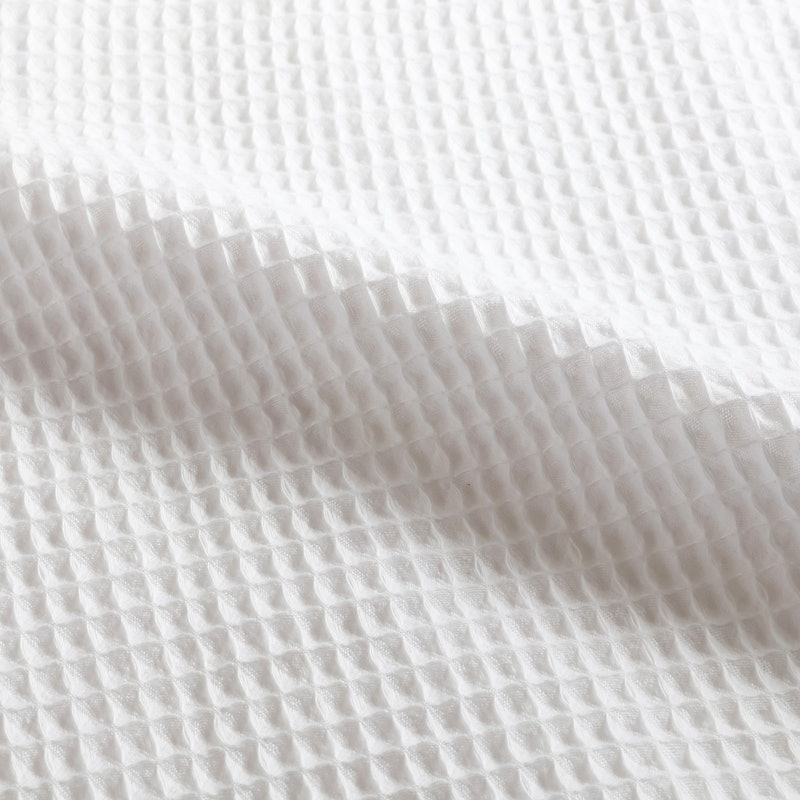 Waffle Kimono White Long Robe Square Pattern 3