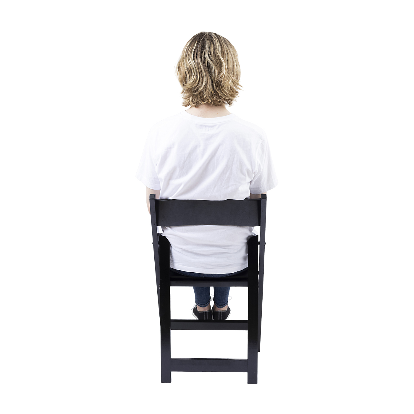 Hercules Series Black Wood Folding Chair with Vinyl Padded Seat 9