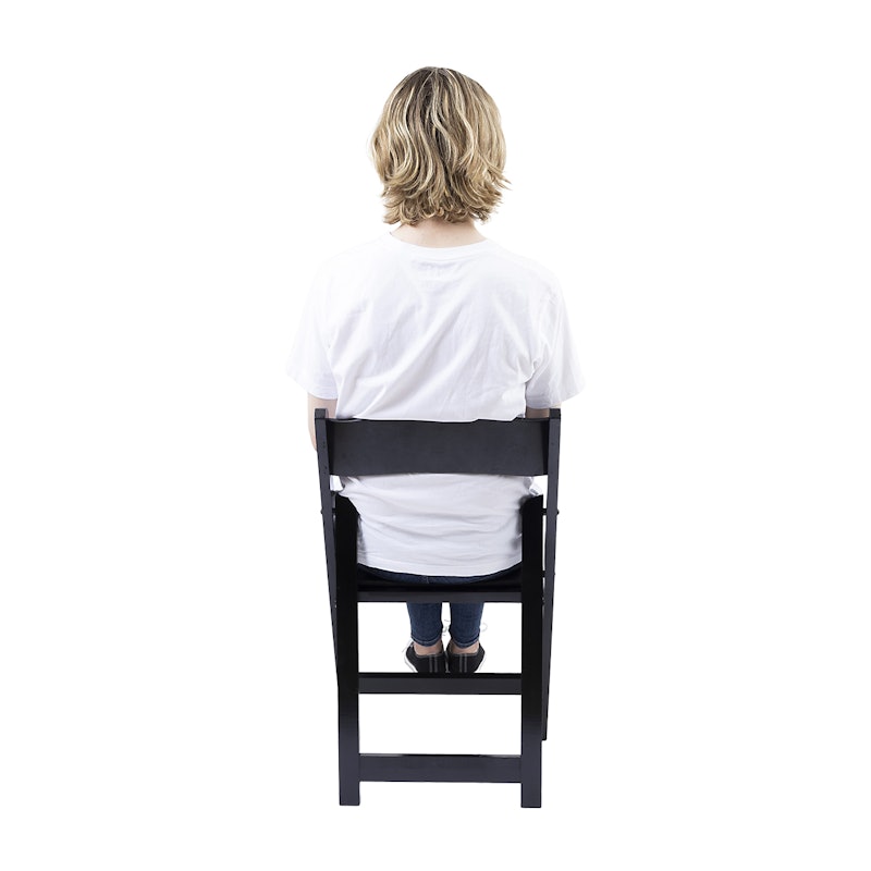 Hercules Series Black Wood Folding Chair with Vinyl Padded Seat 9