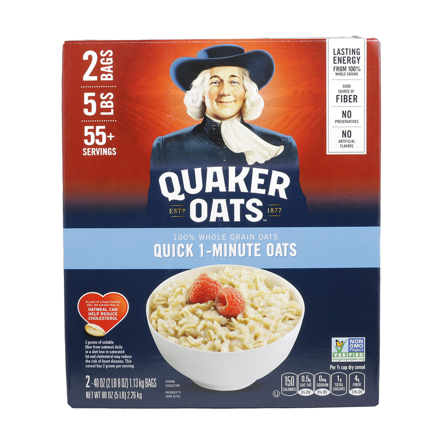 Quaker Quick 1-Minute Oatmeal, Non GMO Project Verified 1