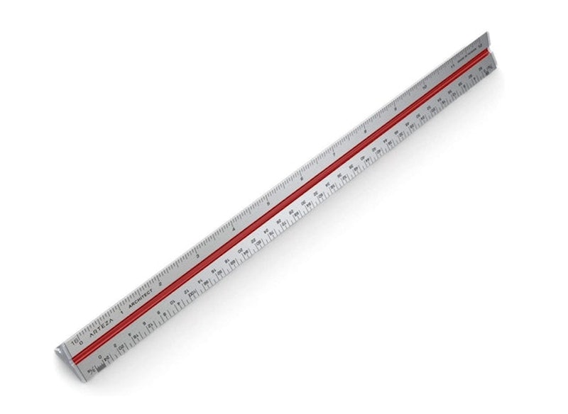 Triangular Architect Scale Aluminum Color-Coded 1