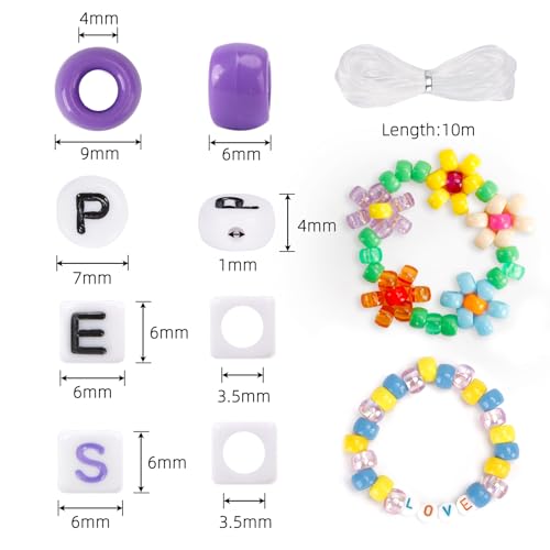 Quefe 3960pcs Pony Beads for Friendship Bracelet Making Kit 2