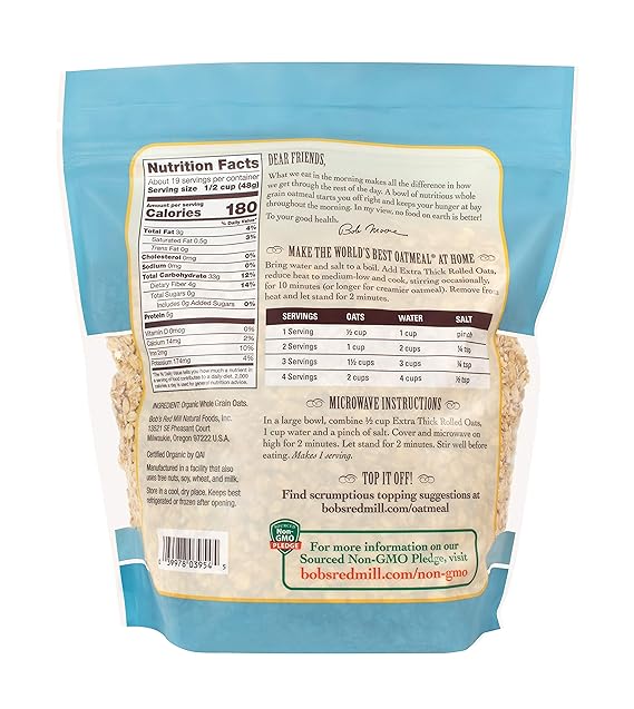 Organic Extra Thick Rolled Oats ｜4 pack 2