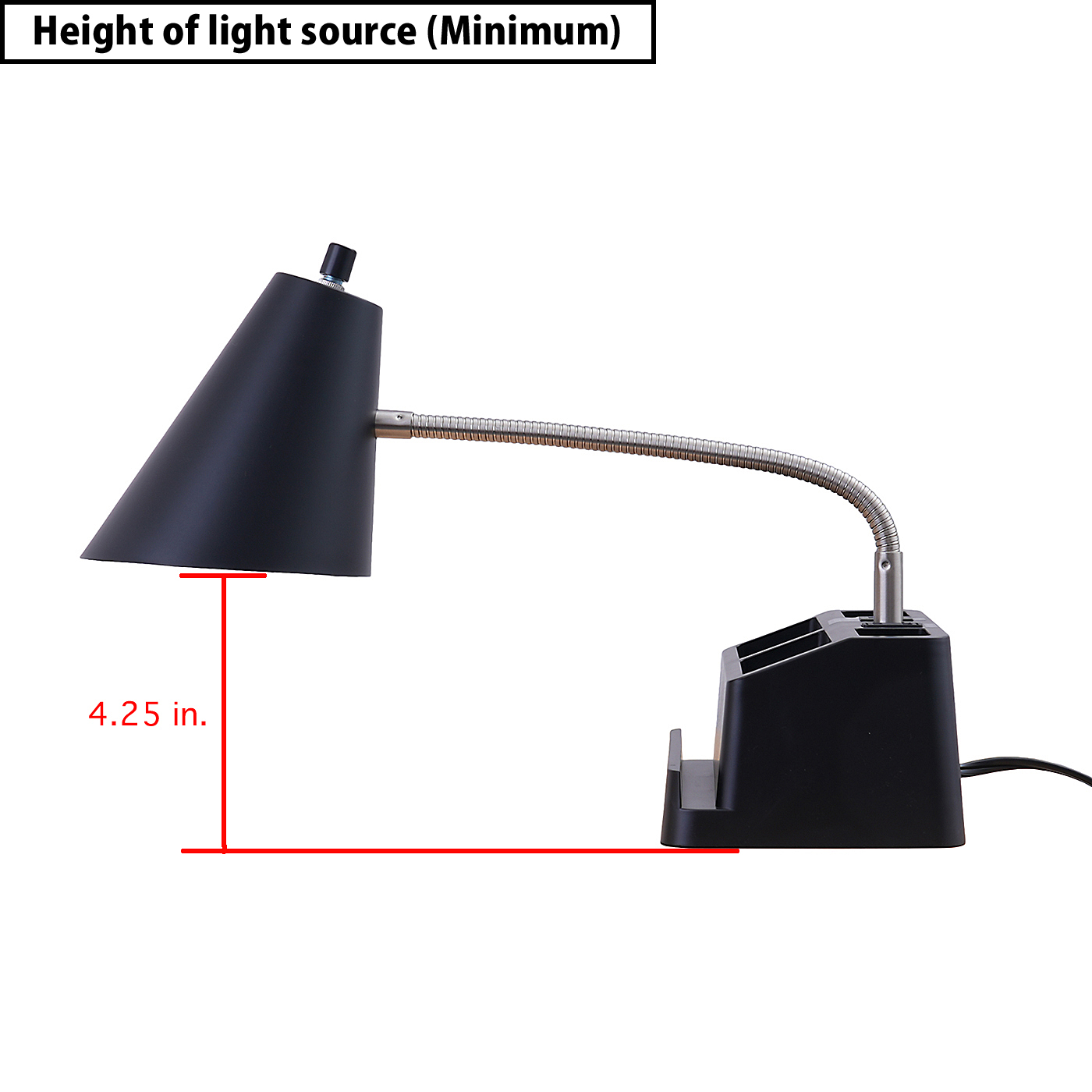15" Organizer Black Task Lamp 4