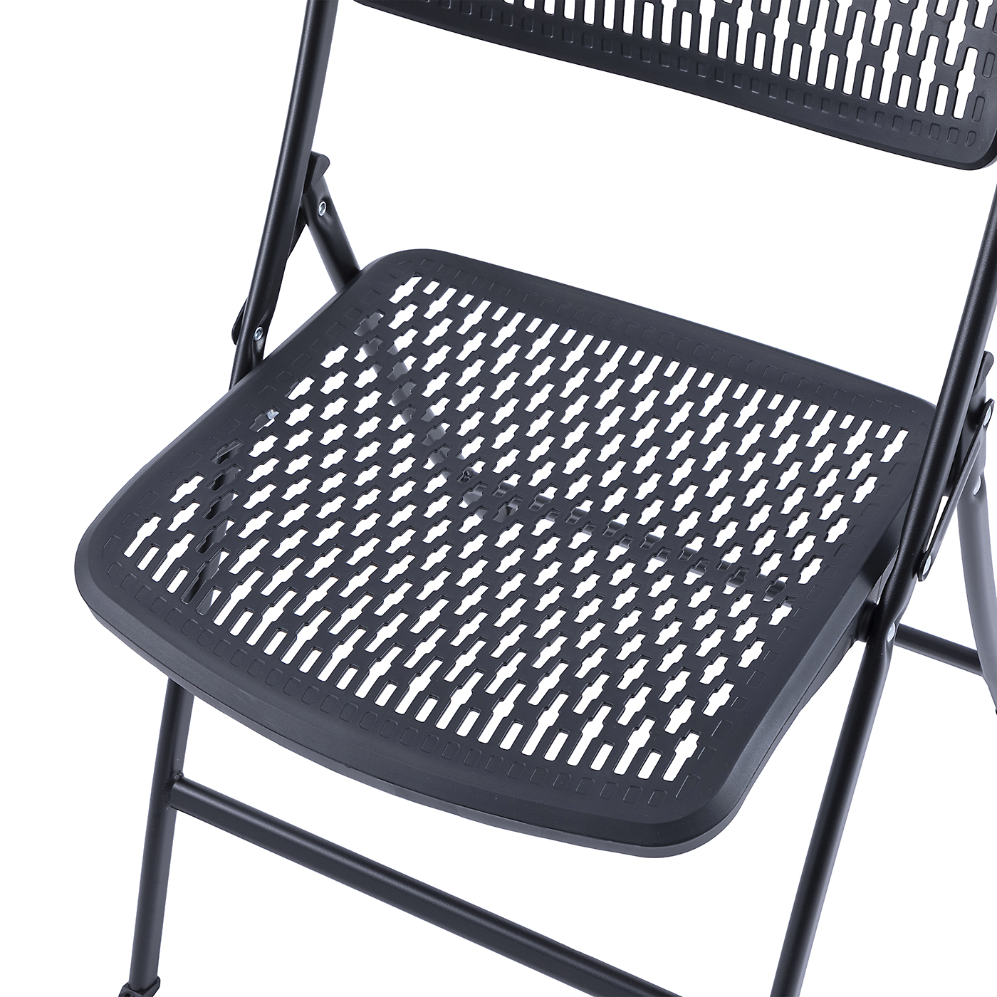 Plastic Seat Folding Chair in Black (Set of 4) 5