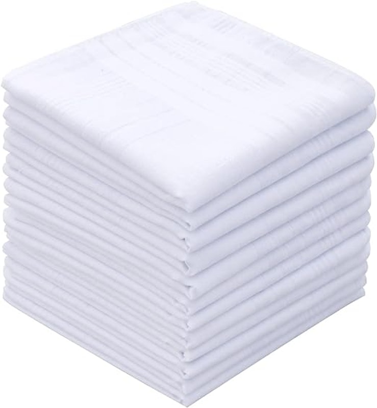 Men's Handkerchiefs - 100% Cotton Solid White 1