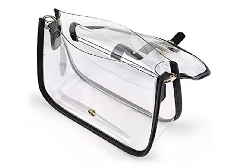 Clear Handbag With Faux Leather Trim 2