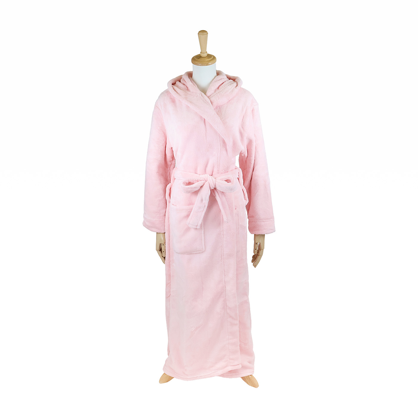 Women's Classic Winter Robe, Hooded Plush Fleece Bathrobe 1