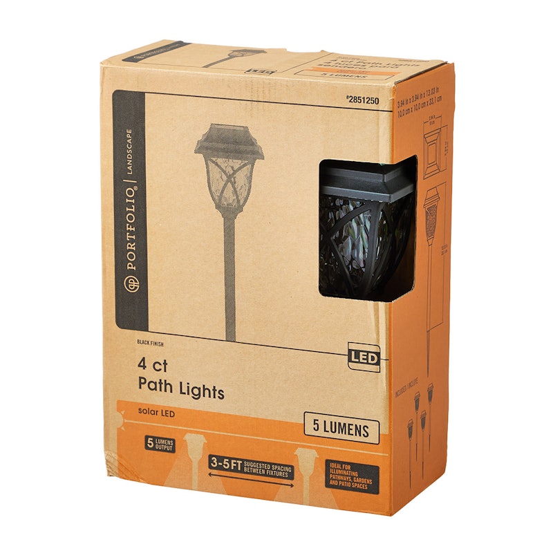 4-Pack 5-Lumen Black Solar Integrated LED Outdoor Path Light Kit (3500 K) 3