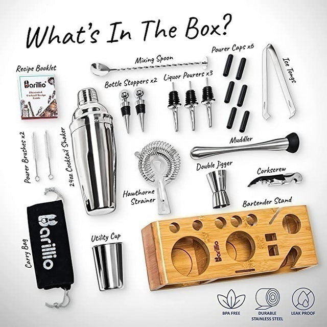Bartender Kit and Bamboo Stand 2