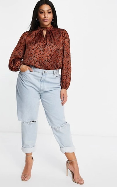Yours Satin Keyhole Blouse 1