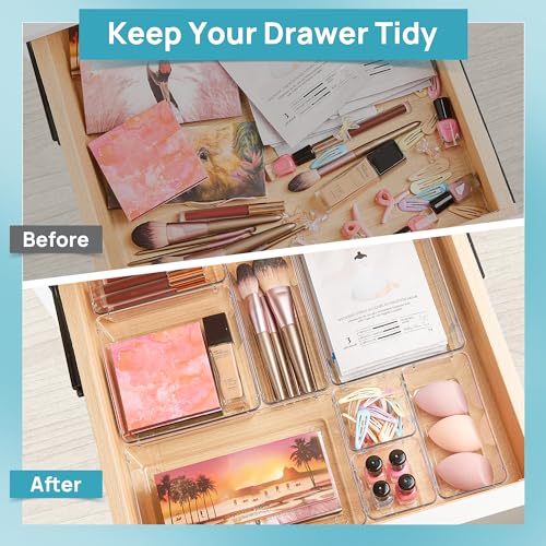 Vtopmart 25 PCS Clear Plastic Drawer Organizers Set 2