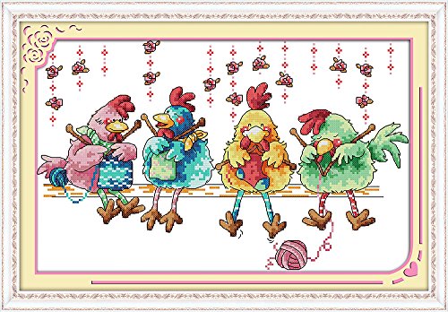 Stamped Cross Stitch Kits - Chicken Knitting 1
