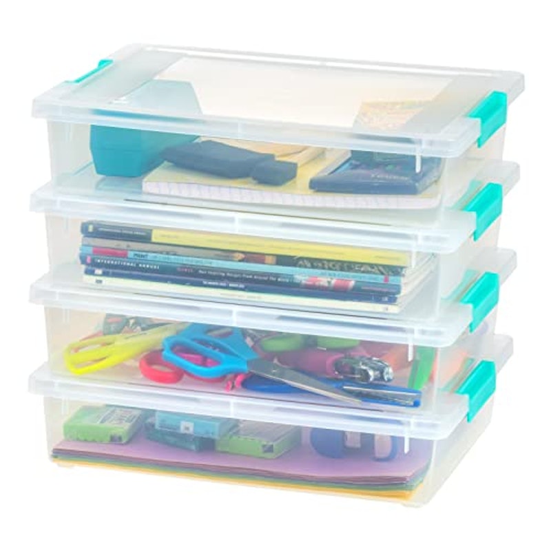 6 Qt. Plastic Storage Bins Containers with Lids 1