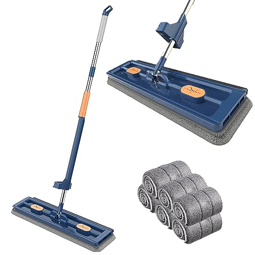 Large Flat Mop with 6 Microfiber Pads 1