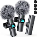 2pcs Lavalier Wireless Microphone for iPhone, iPad