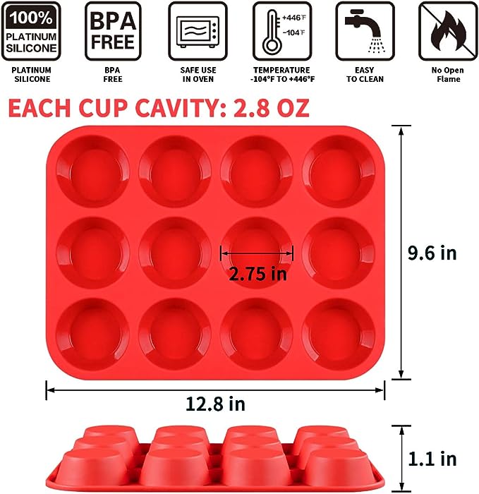 12 Cups Silicone Muffin Pan 2