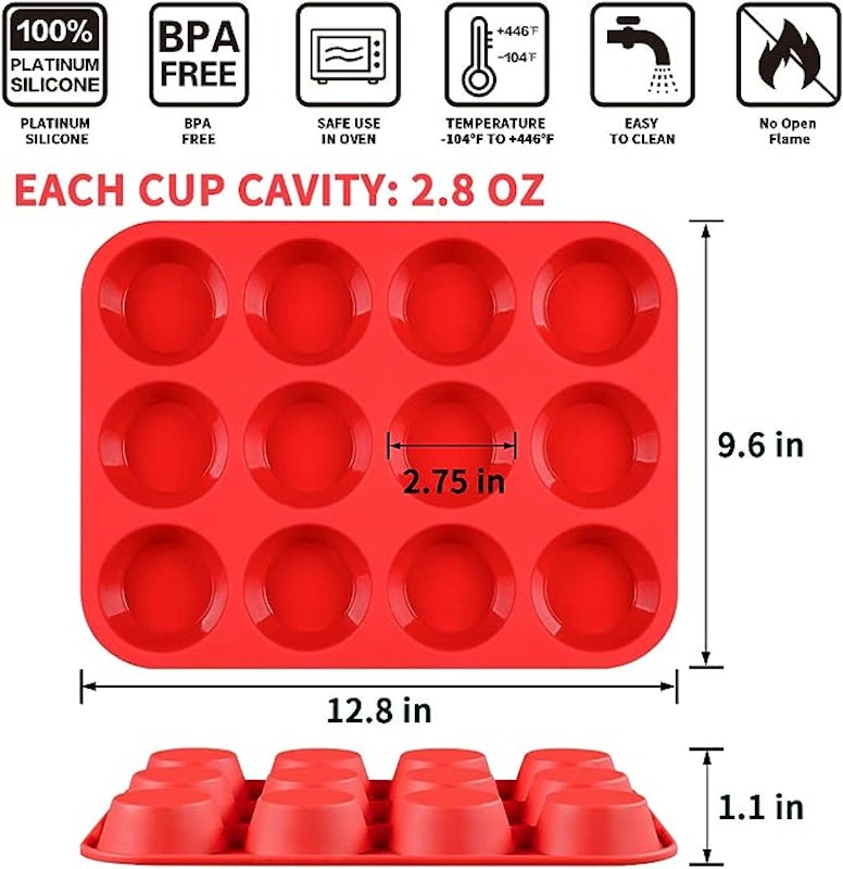 12 Cups Silicone Muffin Pan 2