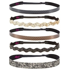 Hipsy Adjustable No-Slip Fashion Hairbands (5 Pack)