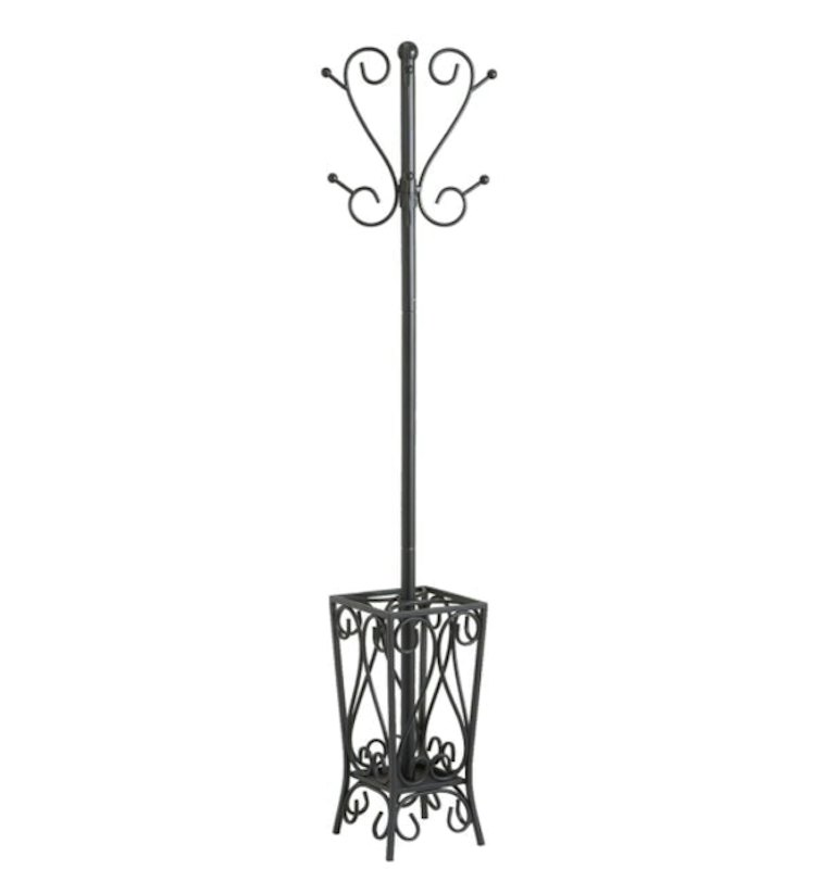 Metal Scrolled Coat Rack and Umbrella Stand 1
