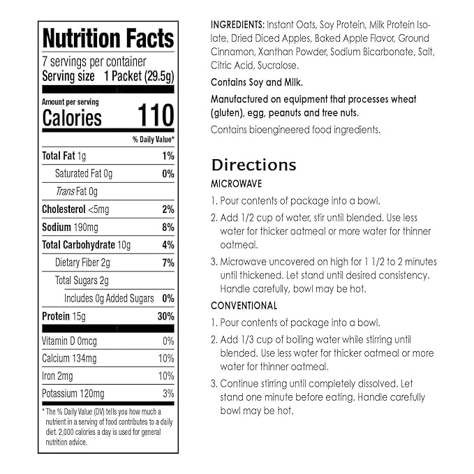 Instant Protein Oatmeal, Apples & Cinnamon 2