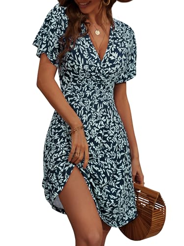 Womens Floral Short Sleeve Wrap Dress 1