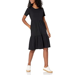 Women's Short-Sleeve Crewneck Tiered Dress